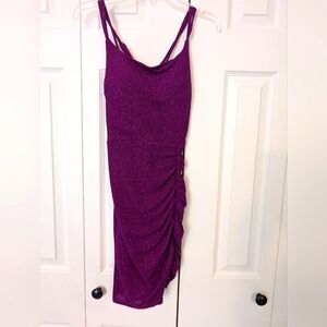 Juniors Magenta Sparkle Party Dress